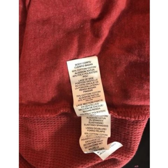 Lucky Brand Lace Waffle Thermal Stretchy Red - Picture 6 of 6